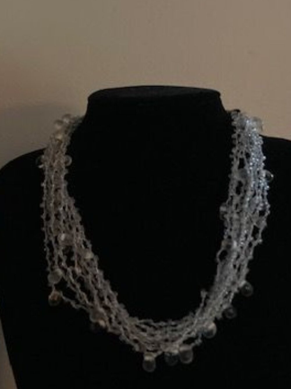 Multi-strand Clear Beaded Necklace